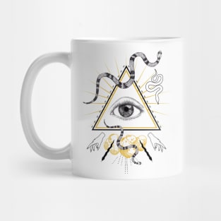 All seeing eye with snakes Mug